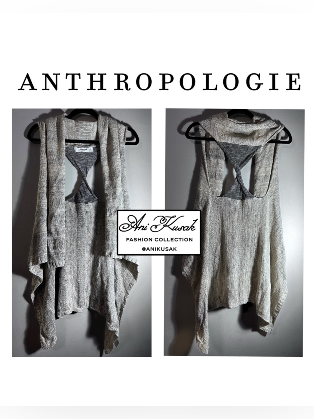 Anthropologie Sparrow Twist Back Vest